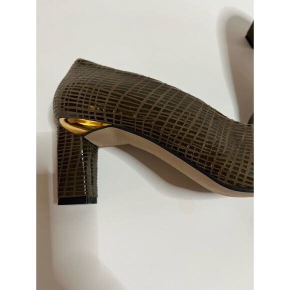 Vintage Proxy Made In Spain Leather snake embossed 2 1/2" block heels 7 1/2 NEW‎ - Picture 2 of 5